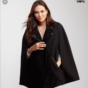 Bethany Mota cape black jacket faux leather collar